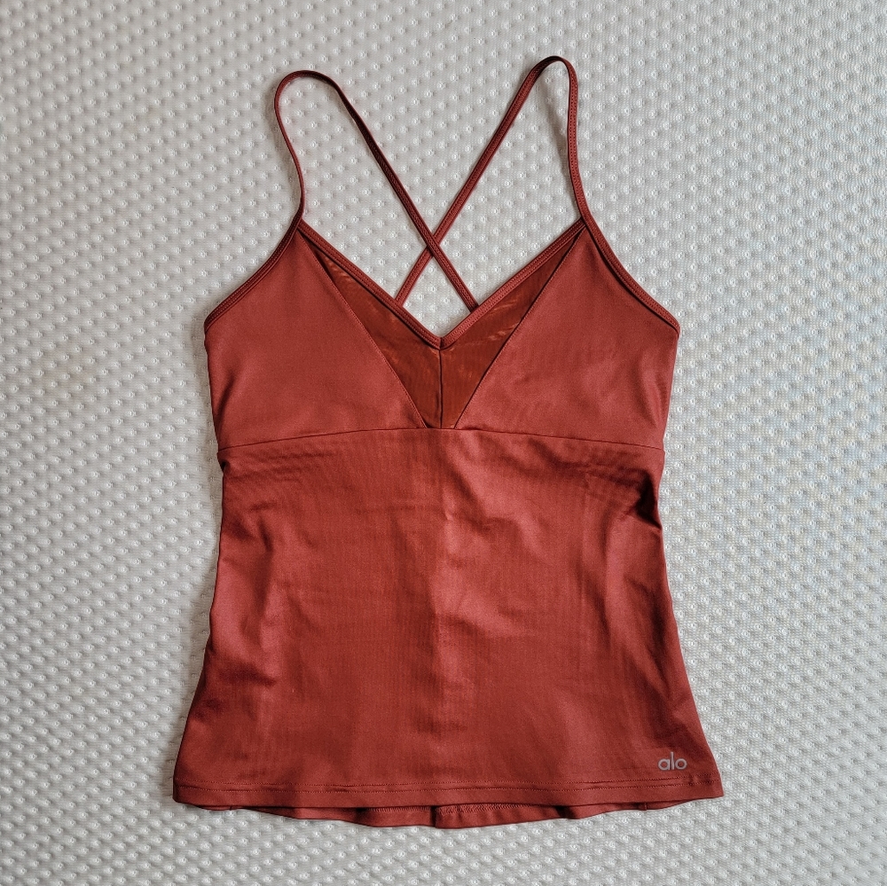 Alo Yoga Crossback Tank Top w/ built in bra
